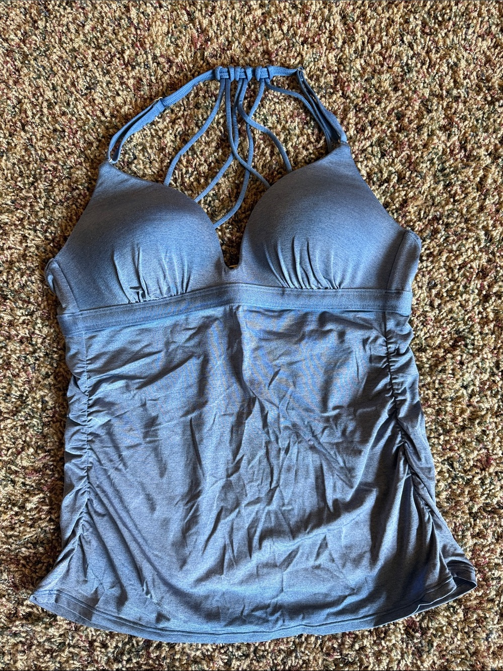 Athleta Slate Blue Strappy Tankini Top
